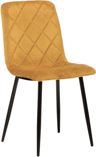 Стул обеденный Лацио велюр горчичный/черный