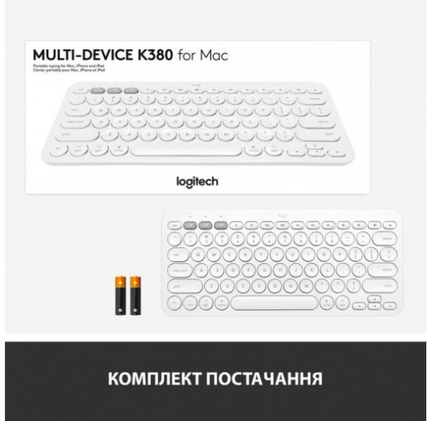 Клавіатура Logitech K380 for MAC Multi-Device Bluetooth Keyboard Offwhite (L920-010407) 