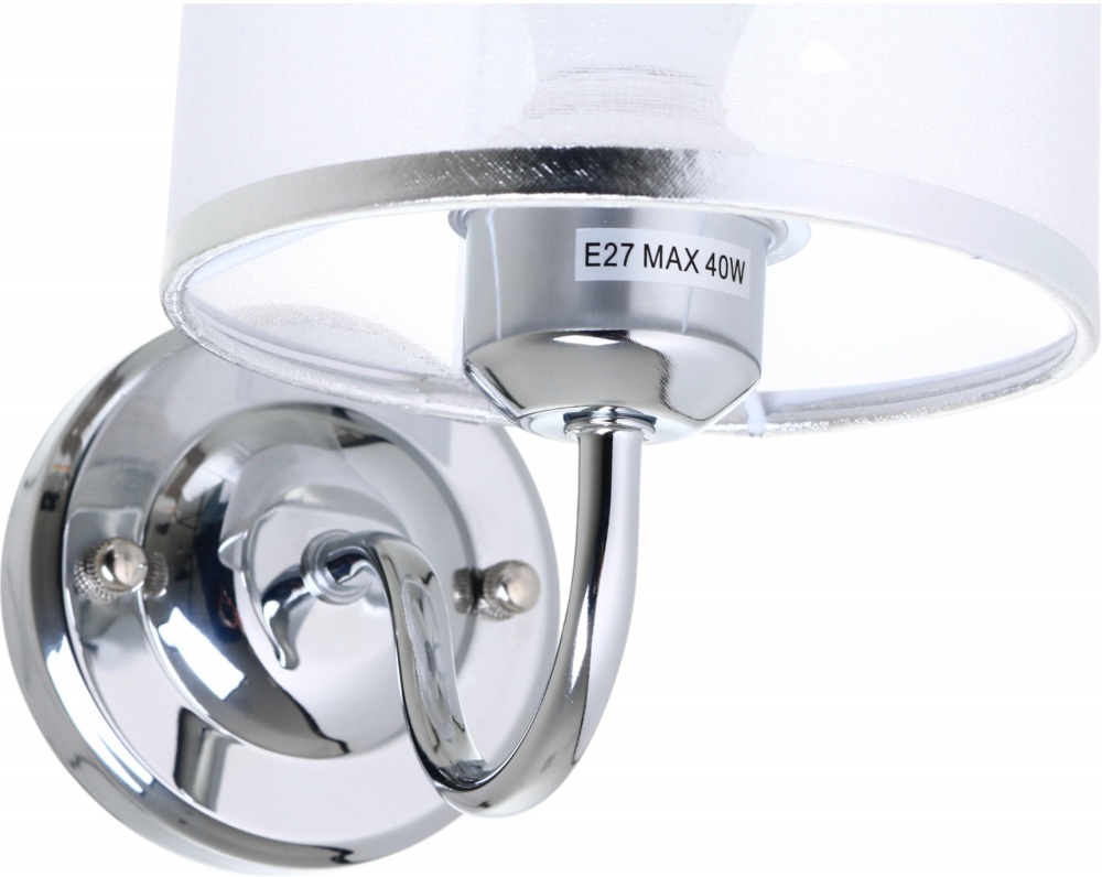 Бра Sensio Nanter 1x40 Вт E27 хром/белый LS-07299/1S-E2740W