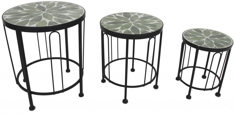 Подставка для цветов мозаика круг M JF232310-3-2 25x30 см фисташковый