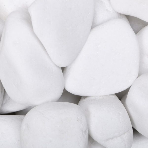 Камень декоративный Thasos галька мраморная фр. 3-6 см белая 10 кг