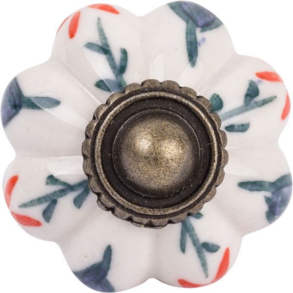 Меблева ручка 31454 антична бронза/із квіточками Ferro Fiori CR 9140.34