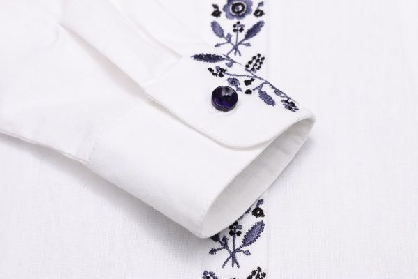 Сорочка Гармонiя шкільна з синьою вишивкою р.152 білий 