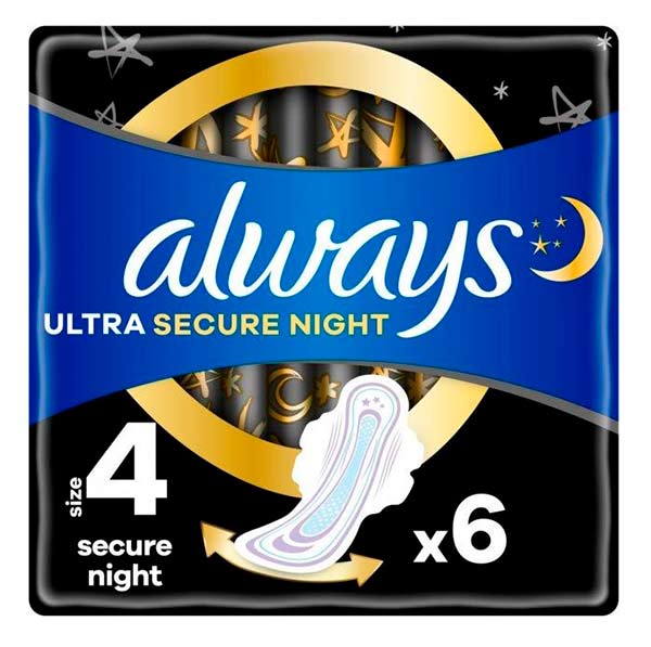 Прокладки гігієнічні Always Ultra Secure Night (розмір 4) 6 шт.