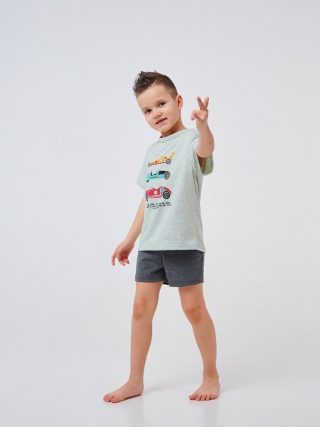 Пижама для мальчиков Smil 104515 р.110 серо-зеленый 