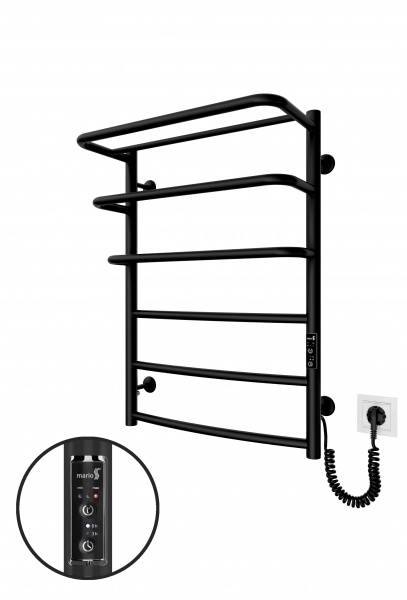 Рушникосушарка електрична Mario Рушникосушка Спіріт-1 700x522 електр. з таймером-регулятором К чорний мат