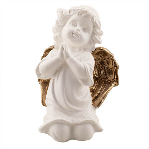 Статуетка Decoline Ангелик молиться біло-золотий (гіпс) AN0719-3(G) 13 см 