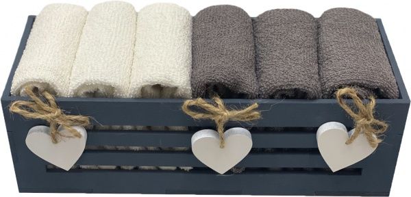 Набор полотенец кухонных Hearts gray 6 шт. 30x30 см 