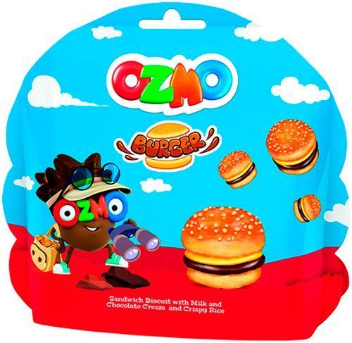 Печенье Ozmo сэндвич с молочно-шоколадным кремом и рисовыми шариками 40 г 