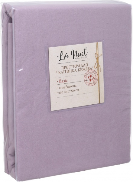 Простынь Клетка бежевая (фланель) 220x240 см La Nuit 