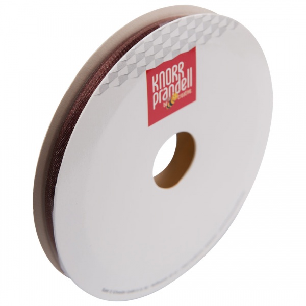 Стрічка декоративна Knorr Prandell органза 0,6 см 10 м коричневий 