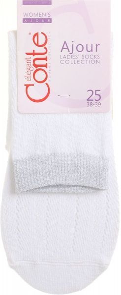 Шкарпетки Conte AJOUR люрекс 15С-82СП 076 р. 25 білий 1 шт. 