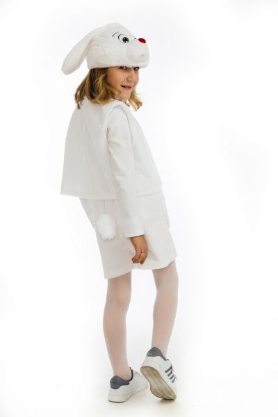 Костюм карнавальний КАРНАВАЛІЯ Зайченя білий 4-7 років (шорти, жилет, маска-шапка) р.116-122 білий 