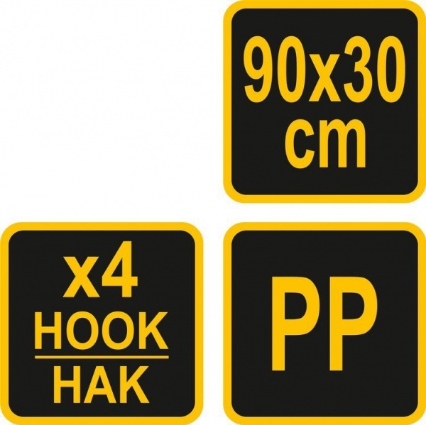 Кишеня для багажника з 4 гаками 90х30 см Vorel чорний