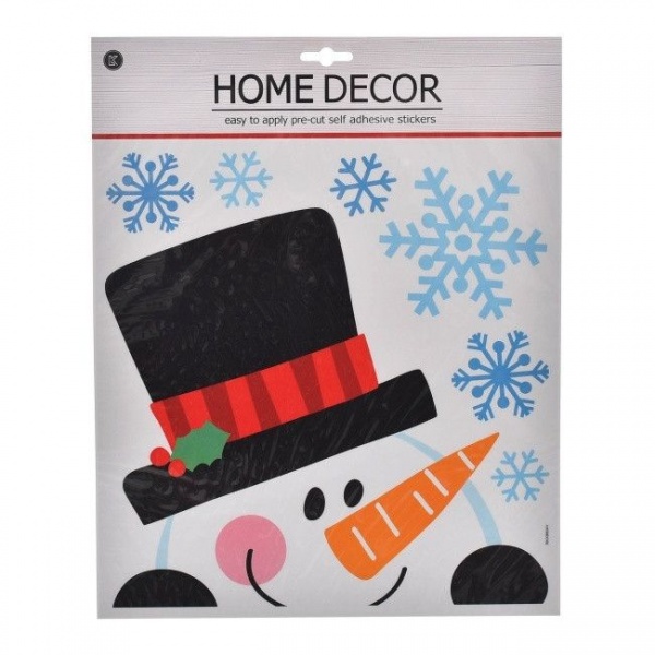 Наклейка на скло новорічна Сніговик Jumi 38x31 см