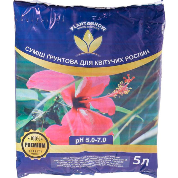 Грунтосмесь PLANTAGROW для цветущих растений 5 л