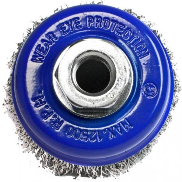 Щітка-шкребок чашкова конусна S&R витий (рифлений) дріт 75мм 136133075