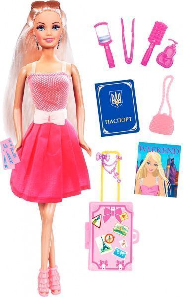 Кукла Ася блондинка с аксессуарами Странствующий уикенд