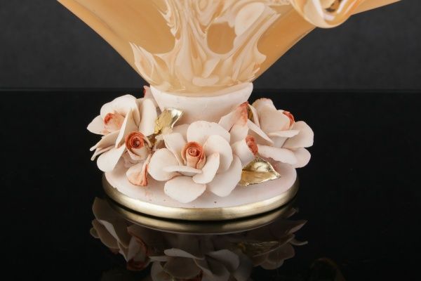 Ваза стеклянная оранжевая Giglio 37х37х23 см White cristal