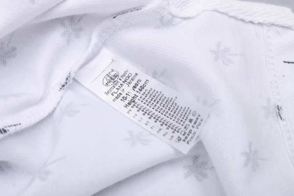 Платье Фламинго р.140 белый с черным 700-1305 