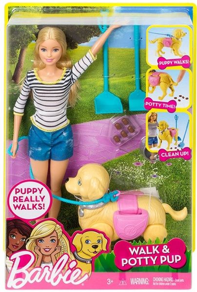 Кукла Barbie Прогулка с щенком DWJ68