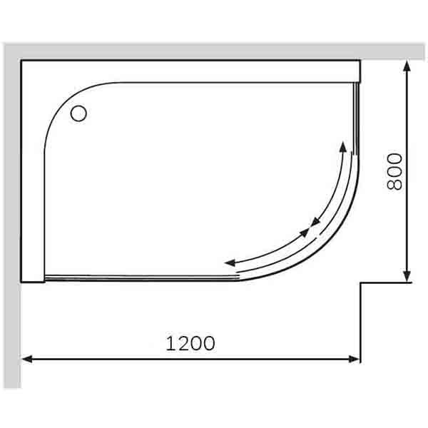 Поддон душевой AM.PM для душевого уголка Twin Slide левосторонний 120 W56T-302L120W