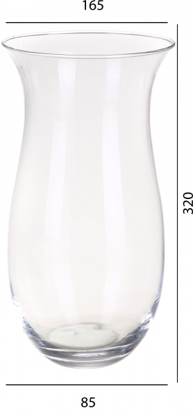 Ваза стеклянная прозрачная H320D160 32 см 