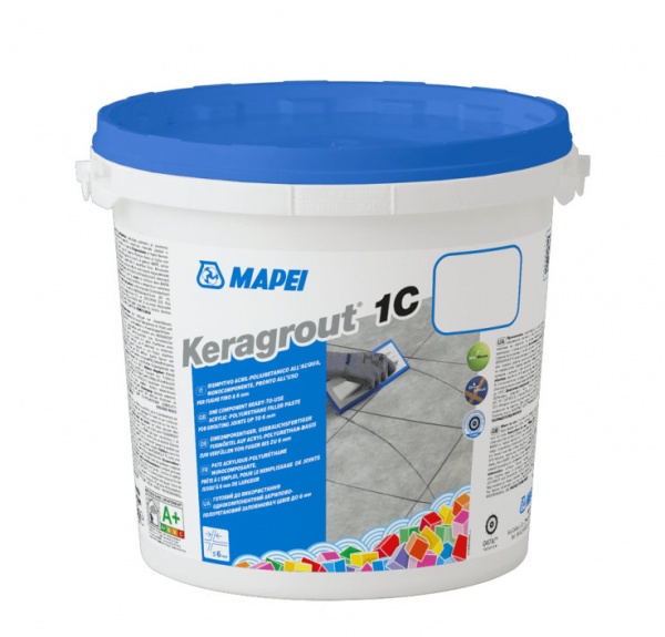 Фуга Mapei поліуретанова полімерна на водній основі Keragrout 1C 5 кг відро шоколадний 