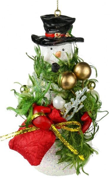 Подвеска Снеговик с подарком 15 см DL201673  