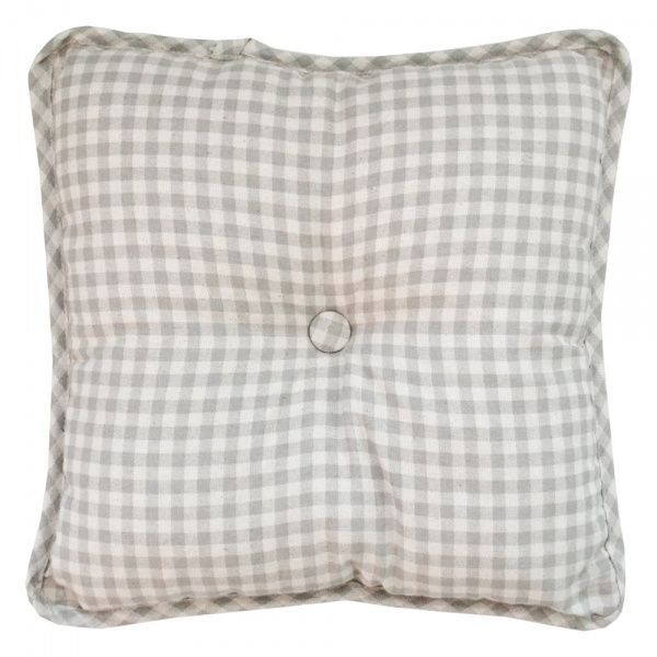 Подушка декоративна Bella 35x35 см сірий в клітинку Прованс 