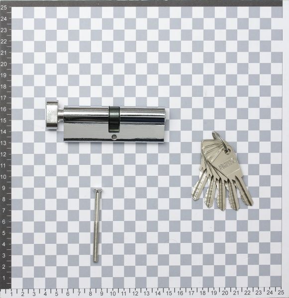 Цилиндр Bruno 40024 40x40 ключ-вороток 80 мм хром