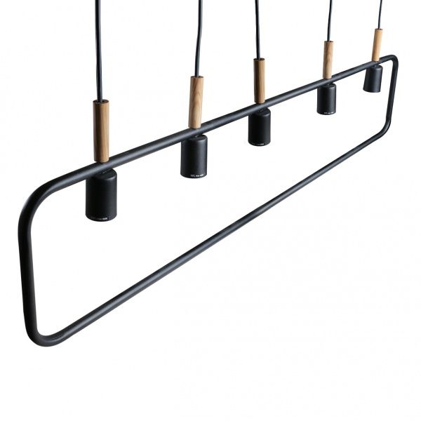 Підвіс Светкомплект Loft RL 5x40 Вт E27 чорний/дерево 