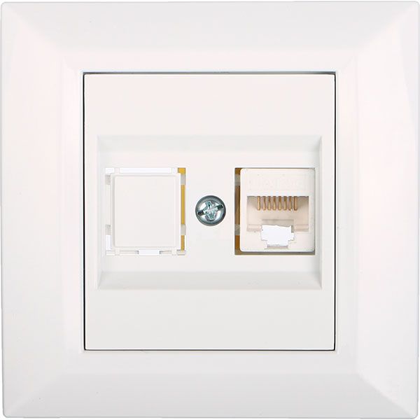 Розетка компьютерная UP! (Underprice) Vesta без потери сигнала белый