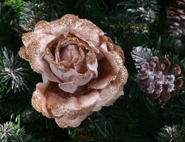 Цветок декоративный DH8055030 шампань 11х5х11 см