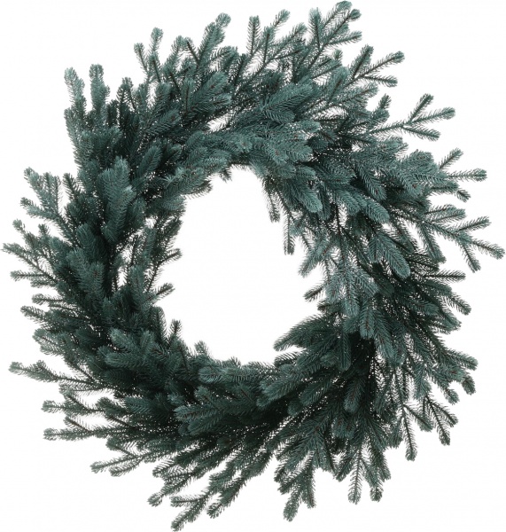 Венок новогодний литой Венский большой голубой d590 мм ВЛВбв 