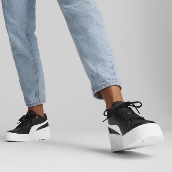 Кроссовки Puma KARMEN WEDGE PUMA BLACK-PUMA WHITE-GOLD 39098501 р.39 черный