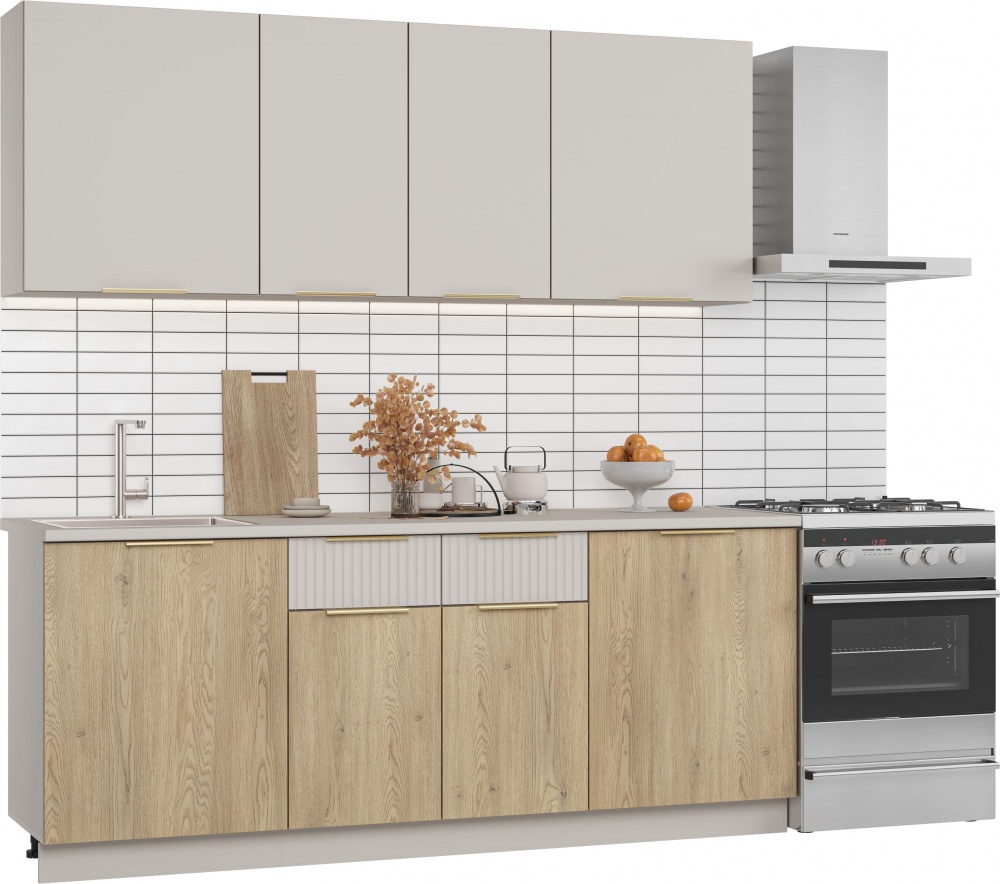 Кухня Грейд Доминика ДСП 2мкашемир/дуб кремона торро/кашемир