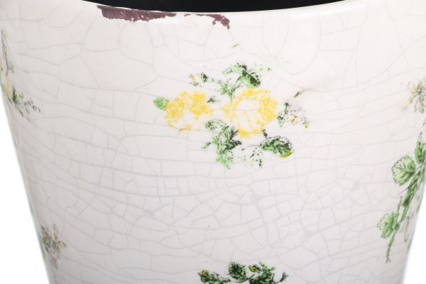 Кашпо керамическое Чайная роза круглый (Y473-183/2-2) желтый 