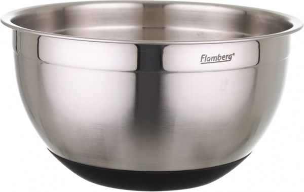 Миска из нержавеющей стали 4.5 л 24х13.5см с прорезиненным дном Flamberg Premium