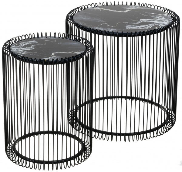 Стол журнальный KARE Design Wire Marble черный 46х45х45 см 