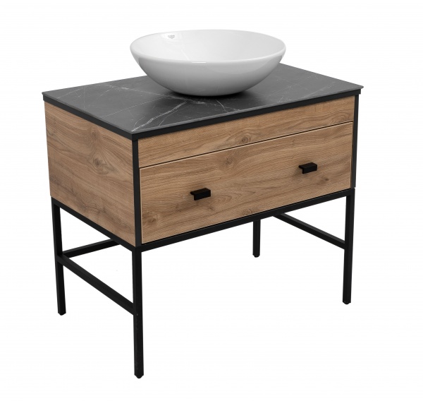 Тумба со столешницей и умывальником Aqua Rodos Лион 80