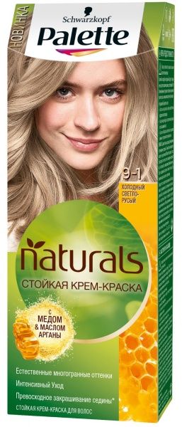 Крем-фарба для волосся Palette Naturals (Фітолінія) 9-1 холодний світло-русявий 110 мл