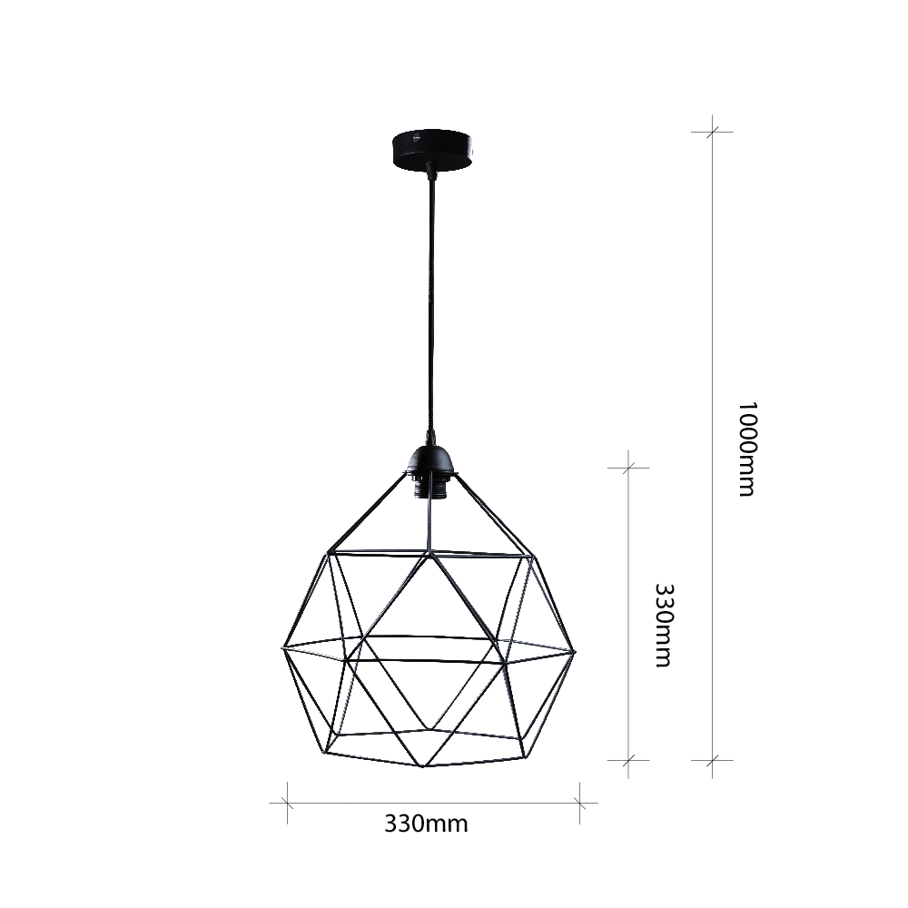 Світильник підвісний LIGHT SET KOSA 3335 1xE27 чорний