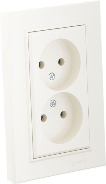 Розетка подвійна без заземлення Makel Karea без шторок без кришки слонова кістка