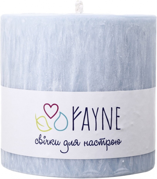 Свічка Циліндр пальмова блакитна 10х10 см ТМ FAYNE