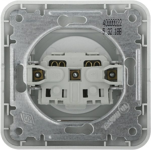 Розетка без заземления Makel Lillium Natural без крышки серебристый