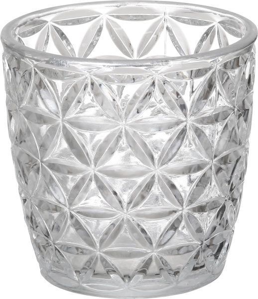 Подсвечник стаканчик Chic серебристый деколь 9 см