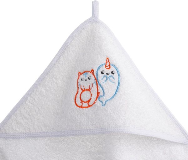 Полотенце Homeline уголок с вышивкой 90x90 см белый