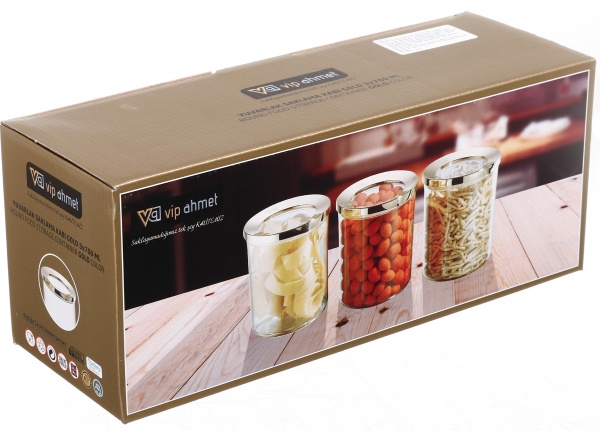 Набор банок с крышками Kontensan Gold VP-317 3 шт. Vip Ahmet