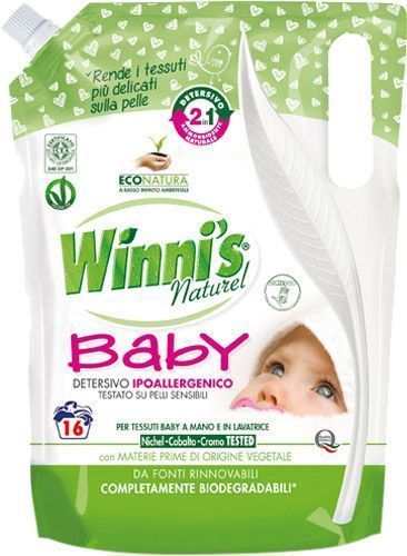 Рідкий порошоккондиціонер-ополіскувач Winni’s naturel Lavatrice Baby Гель для прання + ополіскувач 2 в 1 0,8 л